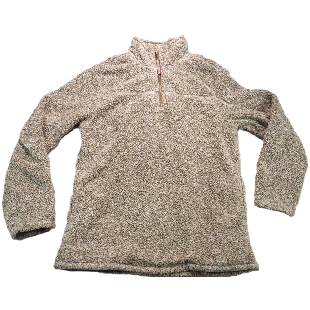 Alpine Sherpa Fleece Jacket Men M Putty Quarter Zip Pullover Pile Cozy Warm Soft